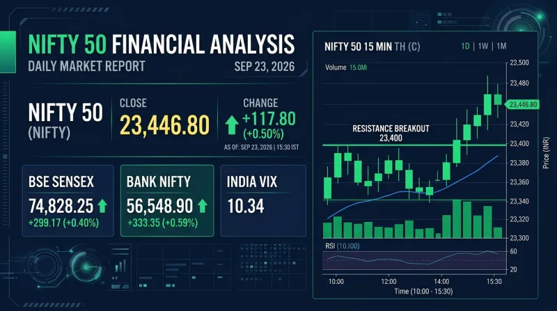 Nifty 50 Market Analysis Today (Sept 23: 23,446) & Thursday Expiry Prediction: Key Levels & Indicators